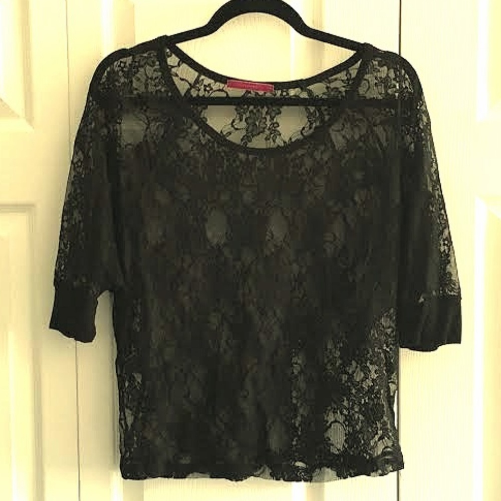 Julie's Closet Black Lace Top